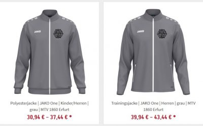 Neue Traininganzüge vorbestellbar